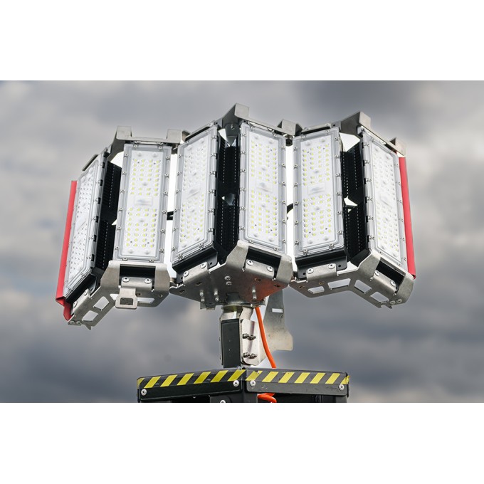 Sistem telescopic de iluminare temporara 320W - 45.000 lumeni - cu acumulator